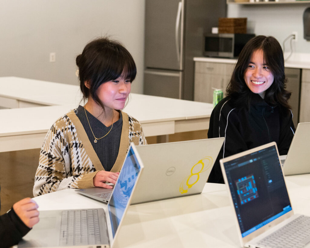 Minh and Thu at a Women in STEM event.