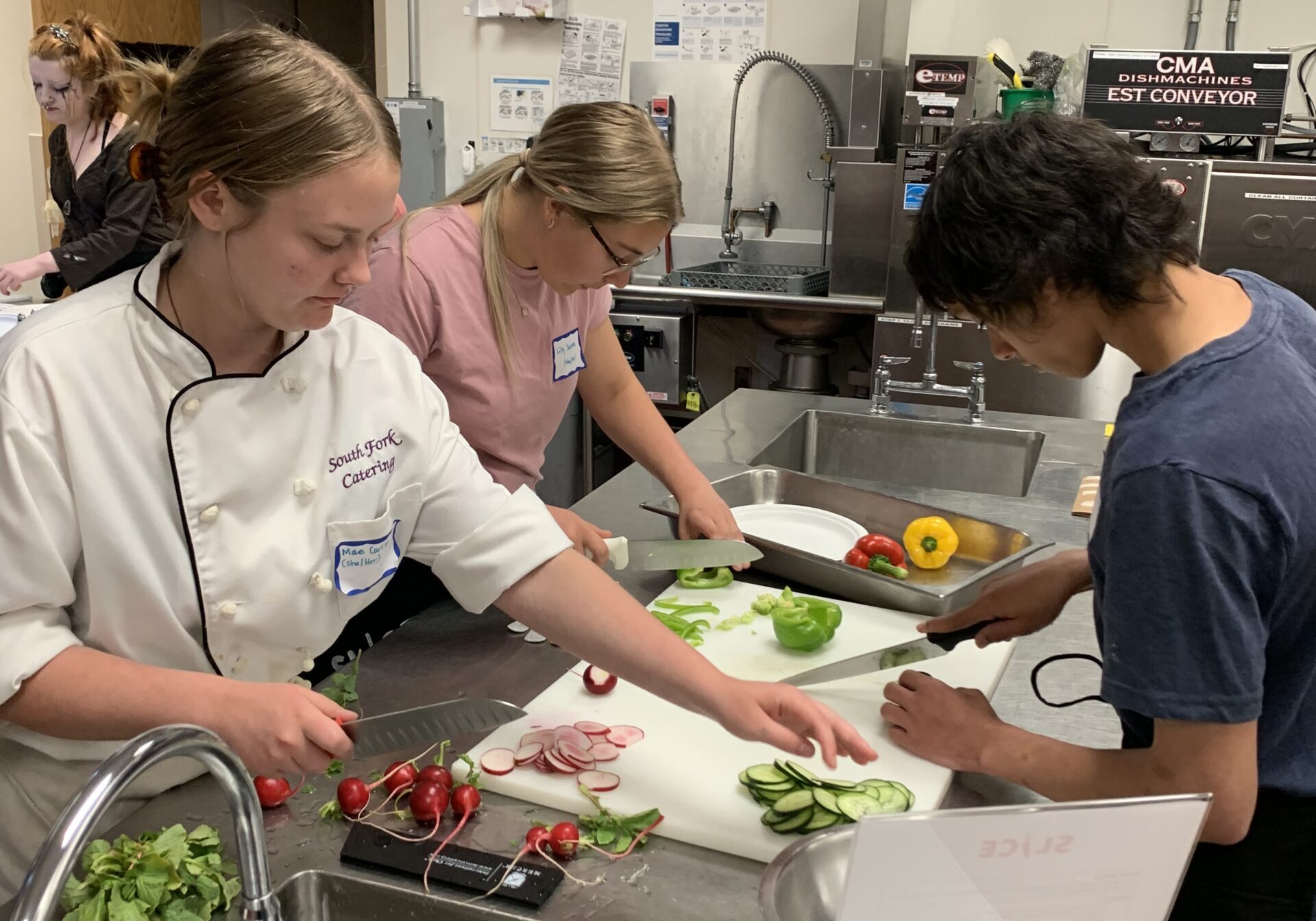 Youth learning culinary skills